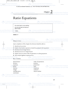 Ratio Equations - Jones & Bartlett Learning