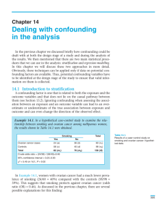 Dealing with confounding in the analysis