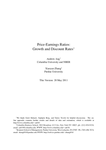 Price-Earnings Ratios: Growth and Discount Rates