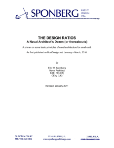 the design ratios - Sponberg Yacht Design Inc.