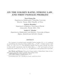 on the golden ratio - University of Regina