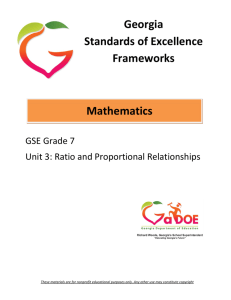 Unit 3: Ratio and Proportional Relationships