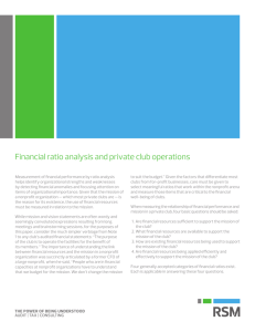 Financial ratio analysis and private club operations
