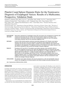 Platelet Count/Spleen Diameter Ratio for the Noninvasive