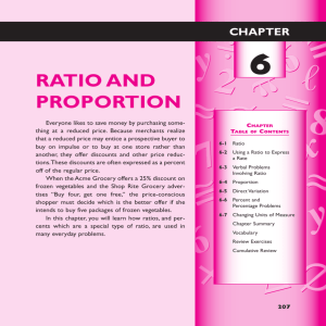 Chapter 6 Ratio and Proportion