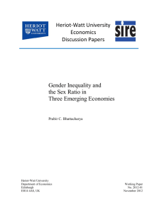 Gender Inequality and the Sex Ratio - Heriot