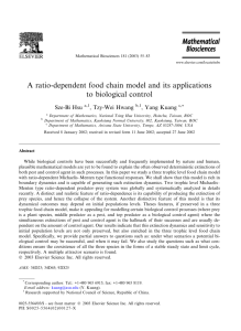 A ratio-dependent food chain model and its applications to biological