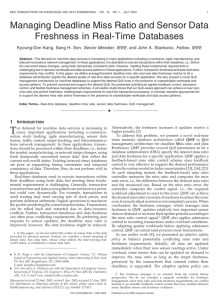 Managing Deadline Miss Ratio and Sensor Data Freshness in Real