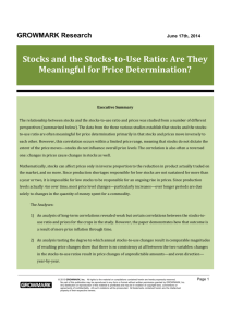 Stocks and the Stocks-to-Use Ratio: Are They