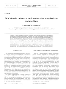 0:N atomic ratio as a tool to describe zooplankton