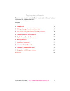 Notes for seminar on volume ratio