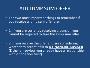 Lump Sum - Lucent Retirees Organization