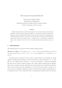 Zero-sum sets of prescribed size, in: "Combinatorics, Paul Erdős is