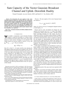 Sum capacity of the vector gaussian broadcast channel and uplink