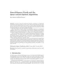 Sum-of-Squares Proofs and the Quest toward Optimal Algorithms