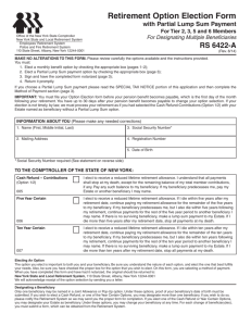 Retirement Option Election Form with Partial Lump Sum Payment