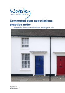 Commuted Sum Negotiations - Waverley Borough Council