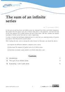 The sum of an infinite series