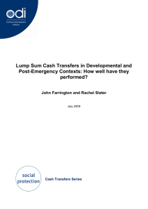 Lump-Sum Cash Transfers in Developmental and Post