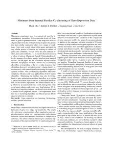 Minimum Sum-Squared Residue Co-clustering of Gene Expression