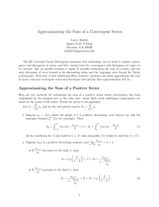 Approximating the Sum of a Convergent Series