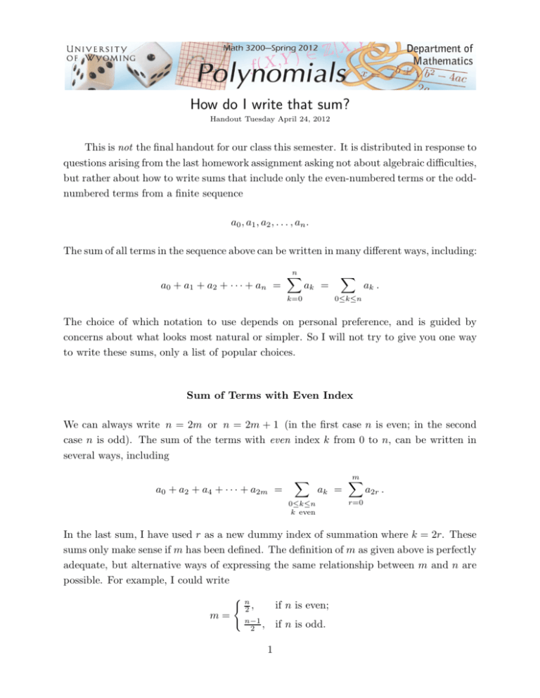 How To Write Sums