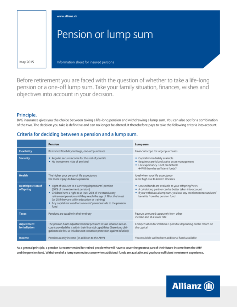 Tax Relief On Pension Lump Sum