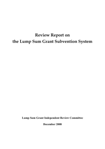 Review Report on the Lump Sum Grant Subvention System