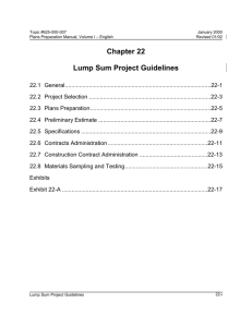 Chapter 22 Lump Sum Project Guidelines