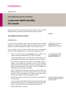 Lump sum death benefits: Tax issues