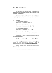 Sum of the Prime Factors