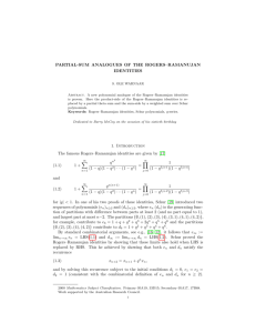 PARTIAL-SUM ANALOGUES OF THE ROGERS–RAMANUJAN