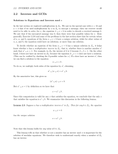 2.2 Inverses and GCDs