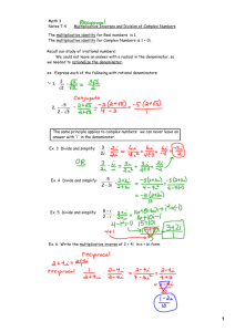 Math 3 Notes 7-4 Multiplicative Inverses and Division