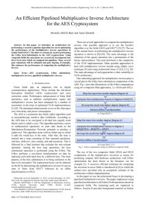 An Efficient Pipelined Multiplicative Inverse Architecture for the AES