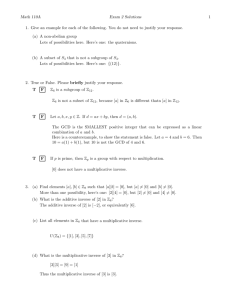 Math 110A Exam 2 Solutions 1 1. Give an example for each of the