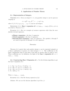 Course Notes 5.3 Applications of Number Theory