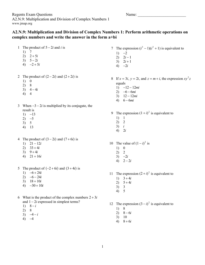 Operations With Complex Numbers Worksheet - Promotiontablecovers For Operations With Complex Numbers Worksheet