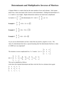 Determinants and Multiplicative Inverses of Matrices2-5