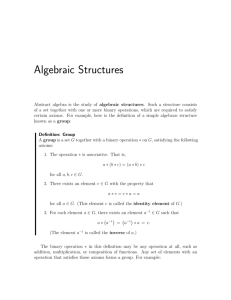 Algebraic Structures