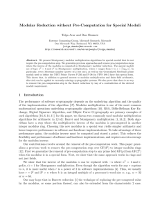 Modular Reduction without Pre-Computation for Special Moduli