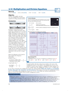 4.10 Multiplication and Division Equations