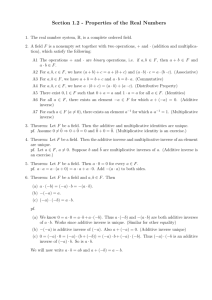 Section 1.2 - Properties of the Real Numbers