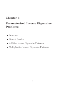 Chapter 3 Parameterized Inverse Eigenvalue Problems