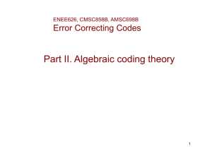 Part II. Algebraic coding theory