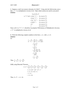 MAT 240H Homework 1 1. Suppose a and b are nonzero