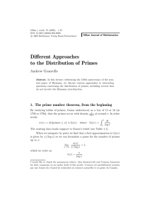 Different Approaches to the Distribution of Primes