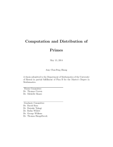 Computation and Distribution of Primes