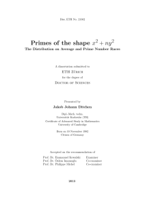 Primes of the shape x + ny - ETH E-Collection
