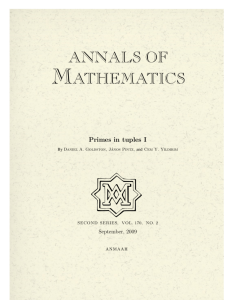 Primes in tuples I - Annals of Mathematics